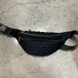 Black Quilted Waist Bag